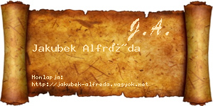 Jakubek Alfréda névjegykártya
